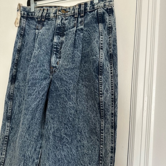 NWT VTG 80s Mom Jeans Chic Sz:15 Tall JR Acid Wash Denim High Waisted Pleated. - Picture 11 of 12